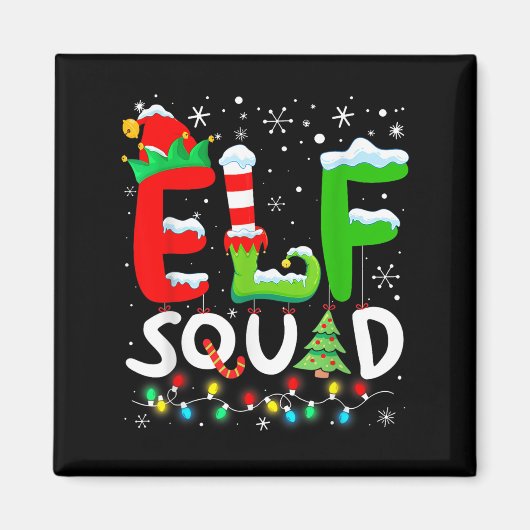 Elf Family Christmas Matching Pajamas Funny Xmas E Magneet (Voorkant)
