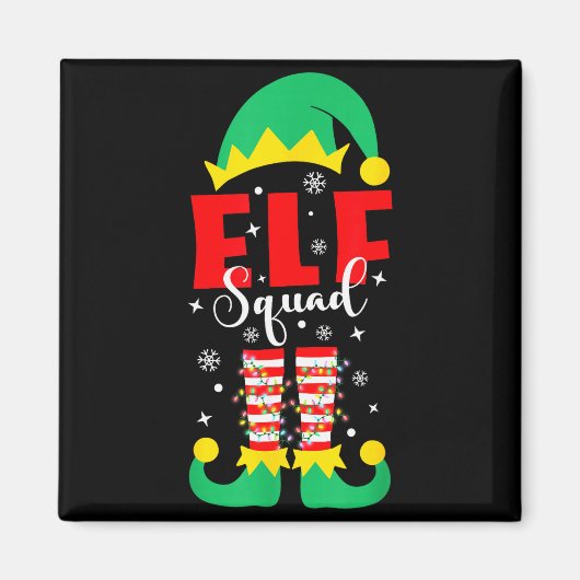 Elf Family Christmas Matching Pajamas Funny Xmas E Magneet (Voorkant)
