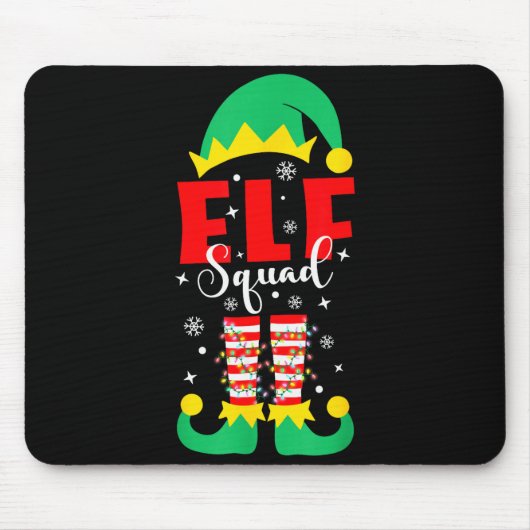 Elf Family Christmas Matching Pajamas Funny Xmas E Muismat (Voorkant)