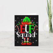 Elf Family Christmas Matching Pajamas Xmas Elf Squ Kaart (Voorkant)