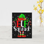Elf Family Christmas Matching Pajamas Xmas Elf Squ Kaart (Gele Bloem)