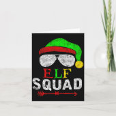 Elf Family Christmas Matching Pajamas Xmas Elf Squ Kaart (Voorkant)