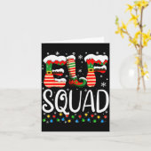 Elf Family Christmas Matching Pajamas Xmas Elf Squ Kaart (Gele Bloem)