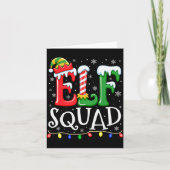 Elf Family Christmas Matching Pajamas Xmas Elf Squ Kaart (Voorkant)