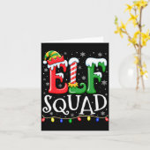 Elf Family Christmas Matching Pajamas Xmas Elf Squ Kaart (Gele Bloem)