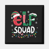 Elf Family Christmas Matching Pajamas Xmas Elf Squ Magneet (Voorkant)