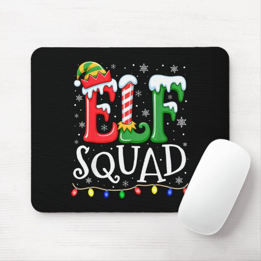 Elf Family Christmas Matching Pajamas Xmas Elf Squ Muismat (Met muis)