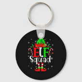 Elf Family Christmas Matching Pajamas Xmas Elf Squ Sleutelhanger (Voorkant)