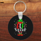 Elf Family Christmas Matching Pajamas Xmas Elf Squ Sleutelhanger (Voorkant)