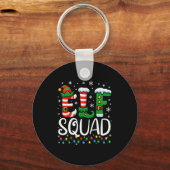 Elf Family Christmas Matching Pajamas Xmas Elf Squ Sleutelhanger (Voorkant)