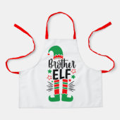 Elf Family Fun | Rood en Groen Broer Elf Schort (Voorkant)