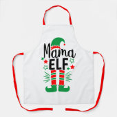 Elf Family Fun | Rood en Groen Mama Elf Schort (Voorkant)