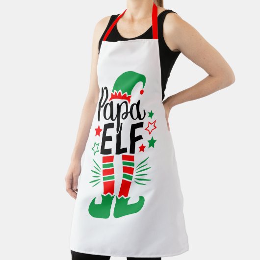 Elf Family Fun | Rood en Groen Papa Elf Schort (Insitu)