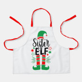 Elf Family Fun | Rood en Groen Zuster Elf Schort (Voorkant)