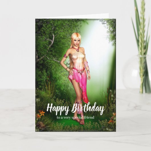 Elf Fantasy Birthday Kaart (Voorkant)