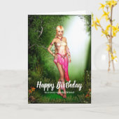 Elf Fantasy Birthday Kaart (Gele Bloem)