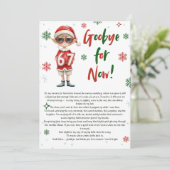 Elf Farewell Goodbye Letter Christmas 6 7 trend Kaart (Staand voorkant)