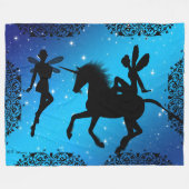 Elf Fee en Eenhoring Fantasie Fleece Deken (Voorkant (Horizontaal))
