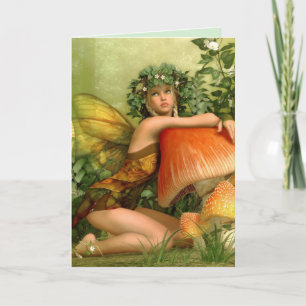 ELF-FEEËNMEISJE FANTASIE KUNST VERJAARDAGSKAARTEN KAART