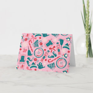 Elf Feestdag Omlijst Pictogrampatroon Feestdagen Kaart