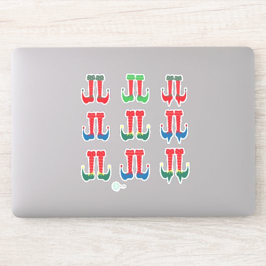 Elf Feet en Elf Heels kerstkaartjes Sticker (Computer)