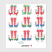 Elf Feet en Elf Heels kerstkaartjes Sticker (Vel)