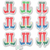 Elf Feet en Elf Heels kerstkaartjes Sticker (Voorkant)