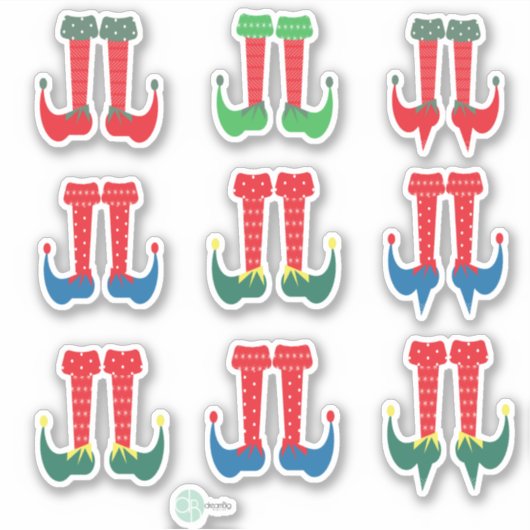 Elf Feet en Elf Heels kerstkaartjes Sticker (Voorkant)
