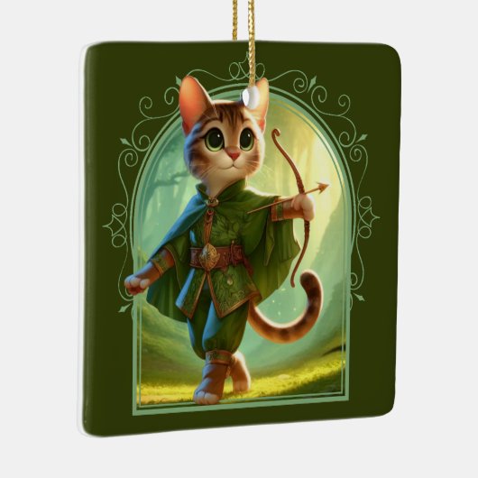Elf Feline Fantasy Avontuur Keramisch Ornament (Rechts)
