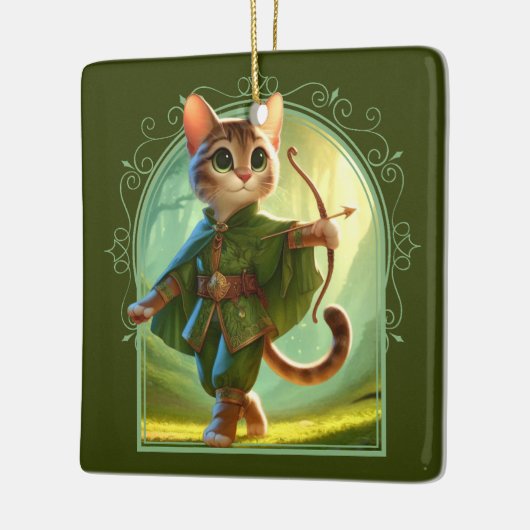 Elf Feline Fantasy Avontuur Keramisch Ornament (Links)