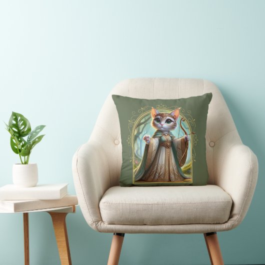 Elf Feline Fantasy Avontuur Kussen (Stoel)