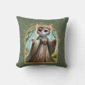 Elf Feline Fantasy Avontuur Kussen (Voorkant)