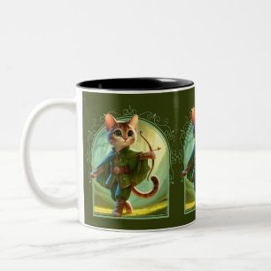 Elf Feline Fantasy Avontuur Tweekleurige Koffiemok