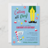 Elf Film Kinder Winterverjaardag - Blauw Kaart (Voorkant)