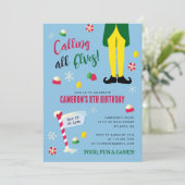 Elf Film Kinder Winterverjaardag - Blauw Kaart (Staand voorkant)