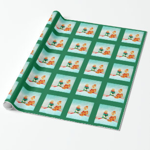 Elf First Date in Green Play Cadeaupapier