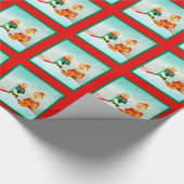 Elf First Date in Red en Green Play Cadeaupapier (Hoek)