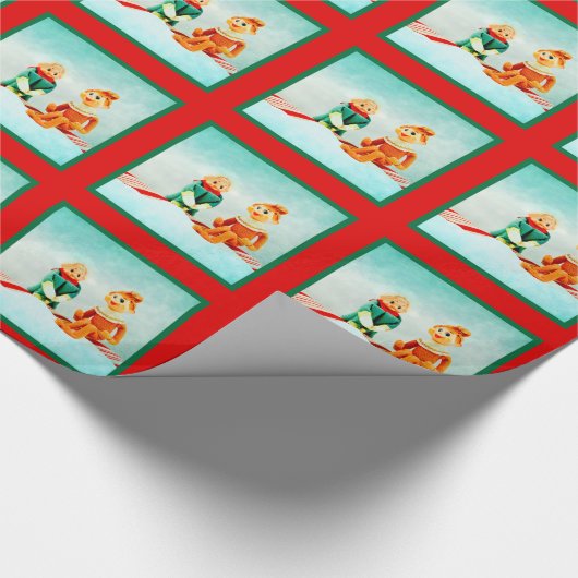 Elf First Date in Red en Green Play Cadeaupapier (Hoek)