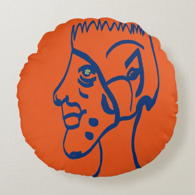 Elf Football Player Rond Kussen (Voorkant)