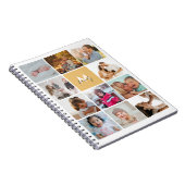 Elf Foto Collage Eenvoudig Monogram Familie Notitieboek (Rechterzijde)