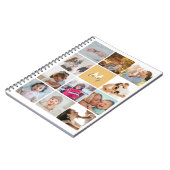 Elf Foto Collage Eenvoudig Monogram Familie Notitieboek (Linkerzijde)
