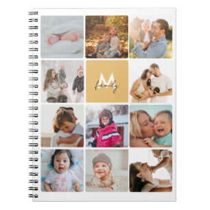 Elf Foto Collage Eenvoudig Monogram Familie Notitieboek