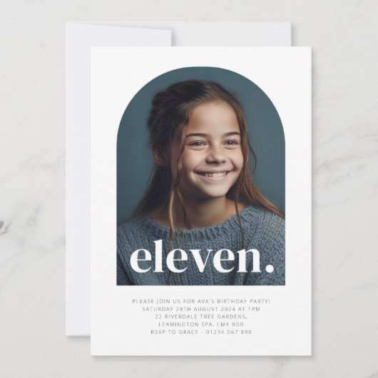 Elf gebogen foto verjaardag kaart (Voorkant)