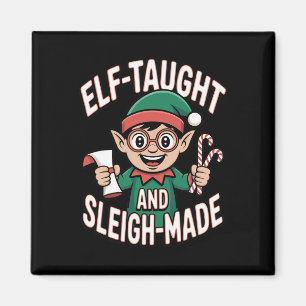 Elf Geleerd En Door De slee Gemaakte Grappige Kers Magneet