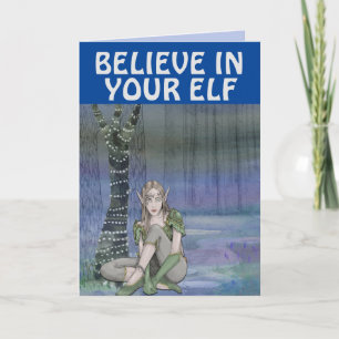 ELF GIRL FANTASY CHRISTMAS CARDS KAART