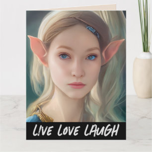 ELF GIRL FANTASY LIVE BIRTHDAAGKAARTEN VOOR HAAR KAART