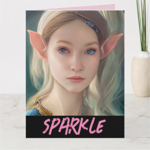 ELF GIRL FANTASY SPARKLE VALENTIJNSDAG KAART