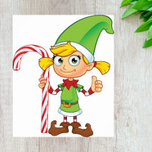 Elf Girl met Poster van snoepriet