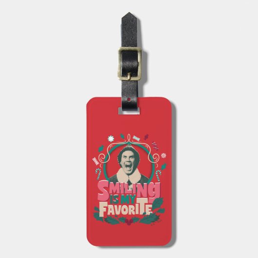 Elf - Glimlachen is mijn favoriet Bagagelabel (Voorkant verticaal)