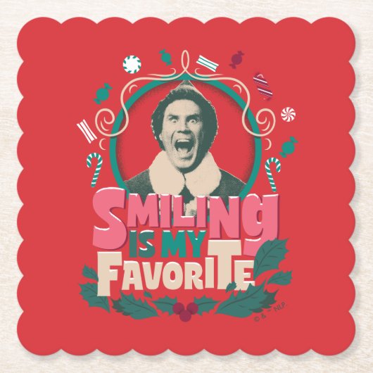 Elf - Glimlachen is mijn favoriet Kartonnen Onderzetters (Voorkant)